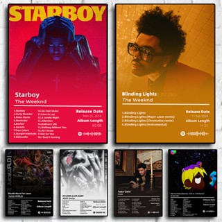 โปสเตอร์กระดาษคราฟท์ ลาย Star Kanye West The Weeknd สไตล์ฮิปฮอป สําหรับตกแต่งผนังบ้าน ห้องนั่งเล่น