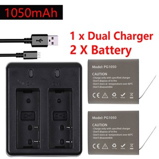 1050MAH แบตเตอรี่ PG1050 Dual Charger สำหรับ EKEN H9 H9R H3R H8R H8สำหรับ SJCAM SJ4000 SJ 4000 SJ5000 M10 6000กล้อง Batt