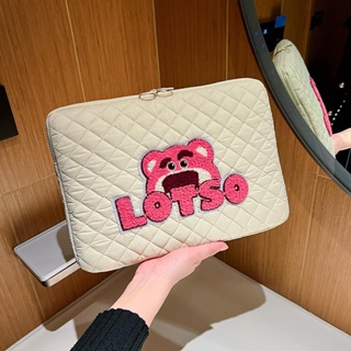 กระเป๋าใส่แล็ปท็อป ลายหมีสตรอเบอร์รี่ สไตล์เกาหลีใต้ 11 นิ้ว 13 นิ้ว