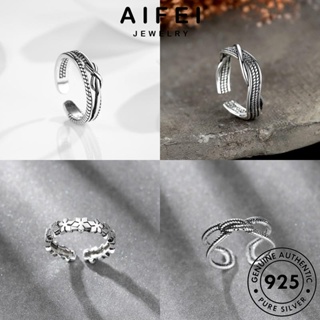 AIFEI JEWELRY ผู้หญิง แท้ เครื่องประดับ วินเทจ 925 Silver แหวน เครื่องประดับ แฟชั่น ต้นฉบับ เกาหลี เงิน M041