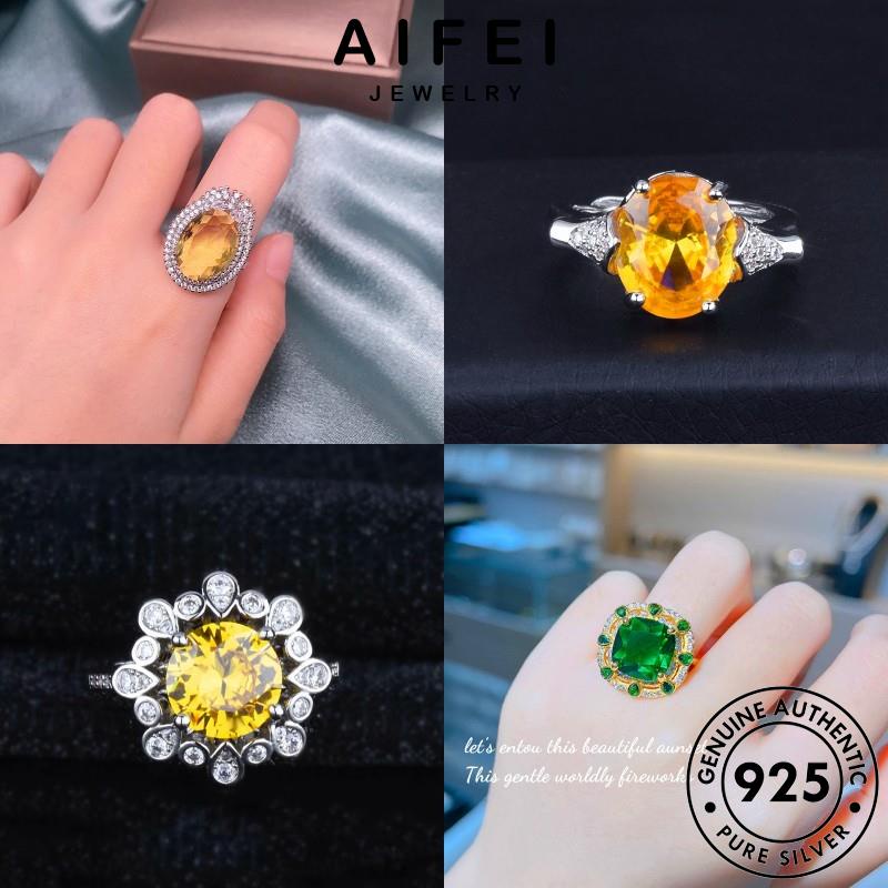 aifei-jewelry-เงิน-925-แหวน-เกาหลี-มรกต-แท้-ผู้หญิง-หรูหรา-ทับทิม-เครื่องประดับ-ต้นฉบับ-silver-แฟชั่น-เครื่องประดับ-ซิทริน-ไพลิน-m104