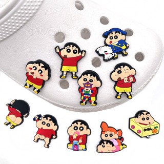 【Hot Crayon Shin-chan Series】ใหม่ จี้การ์ตูนกราฟฟิติ ชินจังน่ารัก สําหรับตกแต่งรองเท้า Cros Clogs DIY