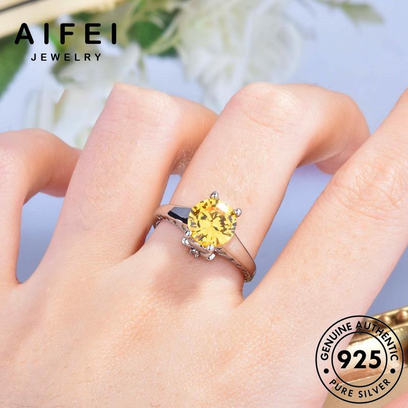 aifei-jewelry-เกาหลี-ต้นฉบับ-925-เงิน-เครื่องประดับ-ทับทิม-เครื่องประดับ-แท้-ไพลิน-แฟชั่น-หรูหรา-แหวน-silver-ผู้หญิง-ซิทริน-มรกต-m103