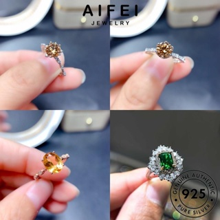 AIFEI JEWELRY เกาหลี หรูหรา เครื่องประดับ ทับทิม Silver เครื่องประดับ เงิน ไพลิน ต้นฉบับ ซิทริน ผู้หญิง 925 แท้ มรกต แฟชั่น แหวน M101