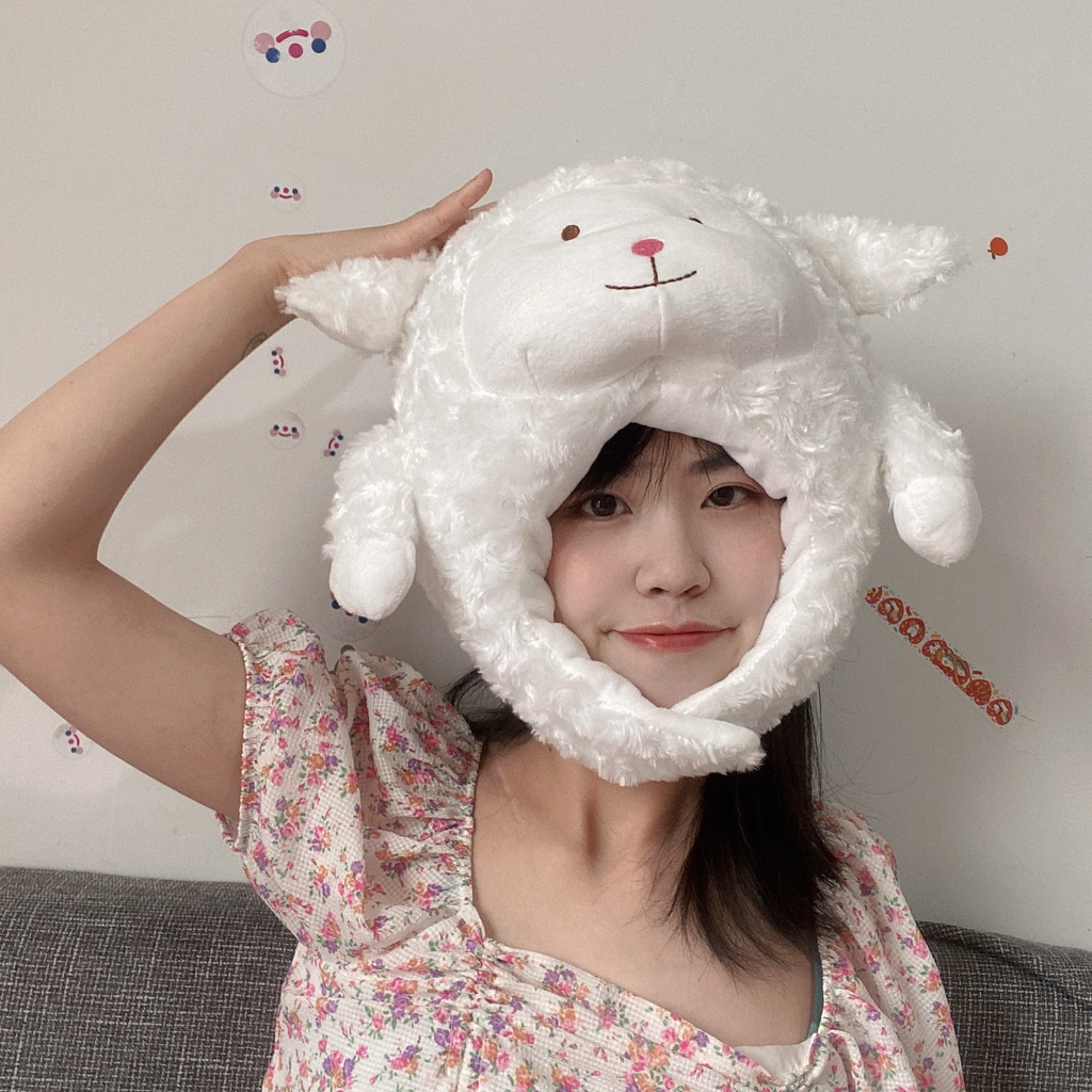 yixi-หมวกแกะน่ารัก-สีขาว-พร็อพถ่ายรูปวันเกิด-สไตล์ญี่ปุ่น-สําหรับเด็กผู้หญิง
