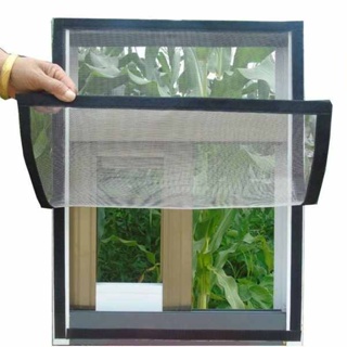 ผ้าม่านมินิมอล มุ้งลวด Simple Screen Velcro Anti-mosquito Screen Window Net Home ม่านติดตั้งด้วยตนเองแม่เหล็กกาวในตัวป้องกันยุงป้องกันแมลงวันระบายอากาศหน้าต่างปิดผนึก