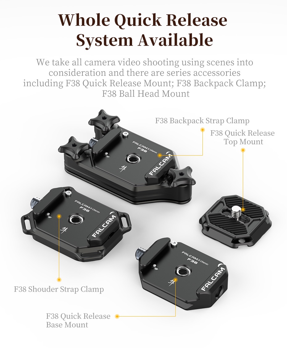 ภาพอธิบายเพิ่มเติมของ Ulanzi FALCAM F38 ระบบออกด่วนสากล DSLR กล้อง Gimbal Arca สวิสหนีบแผ่นปิดอย่างรวดเร็ว Quick Switch Kit ขาตั้งกล้อง Slider Mount Adapter