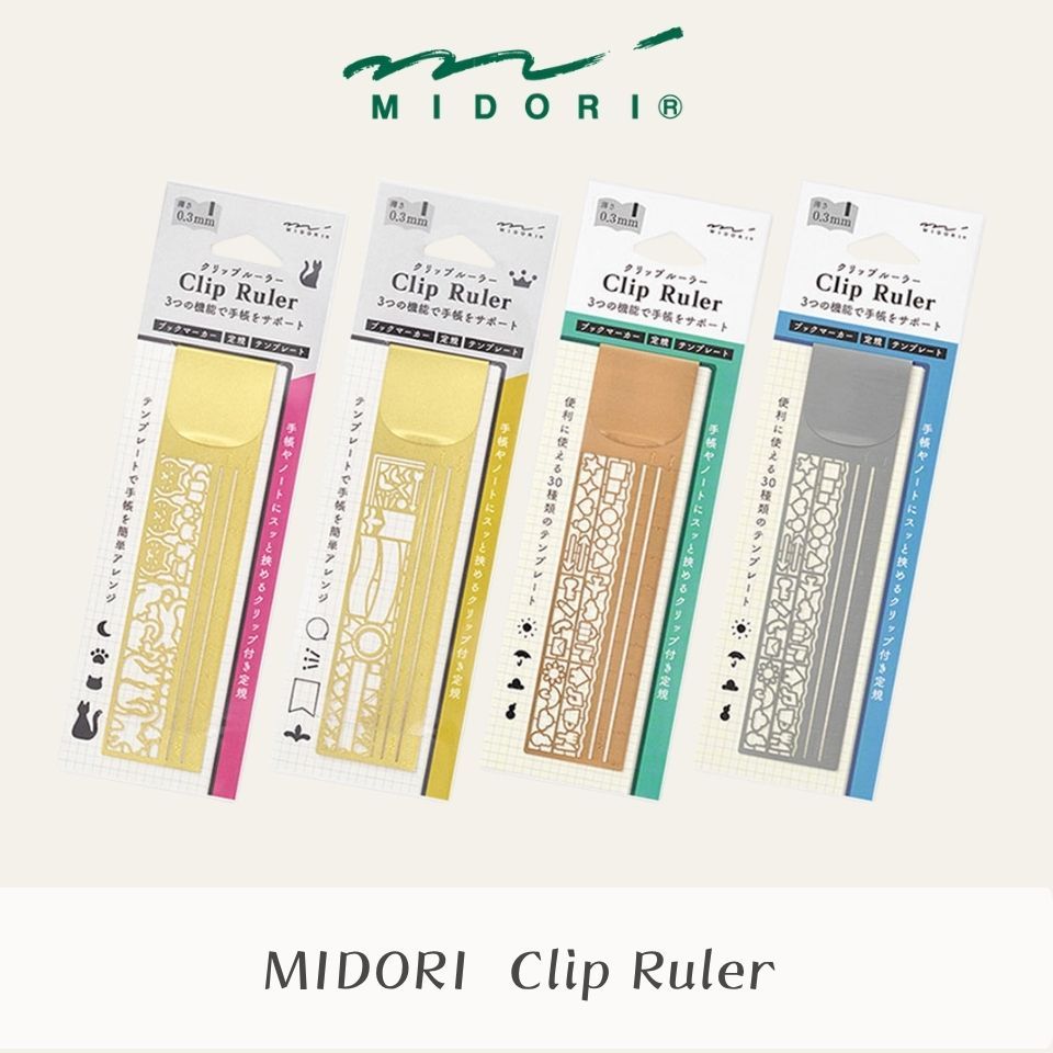 MIDORI Clip Ruler Clip-on Ruler 30cm Compact Measuring Tool Bookmark ...