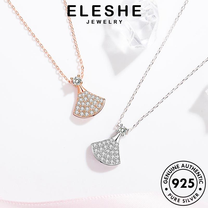 eleshe-jewelry-สร้อยคอเงิน-925-ประดับเพชรโมอิส-เรียบง่าย-สําหรับผู้หญิง-m046