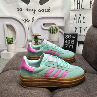 Adidas Originals Gazelle Bold W clover รองเท้าผ้าใบลําลอง พื้นหนา สามชั้น สไตล์วินเทจ