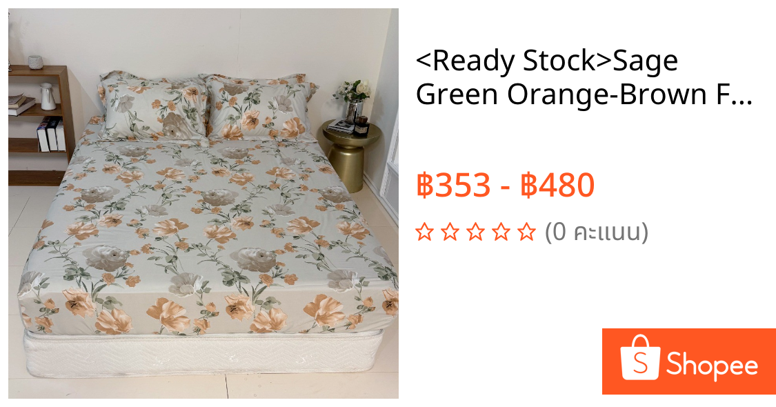 <Ready Stock>Sage Green Orange-Brown Floral & Pink-White Stripe Heart & Dark Green Retro Multi-Floral 3 ชิ้นชุดแผ่นติดตั้งเดี่ยวคู่ ผ้าปูเตียง 3ฟุต 3.5ฟุต 5ฟุต 6ฟุต 6.5ฟุต