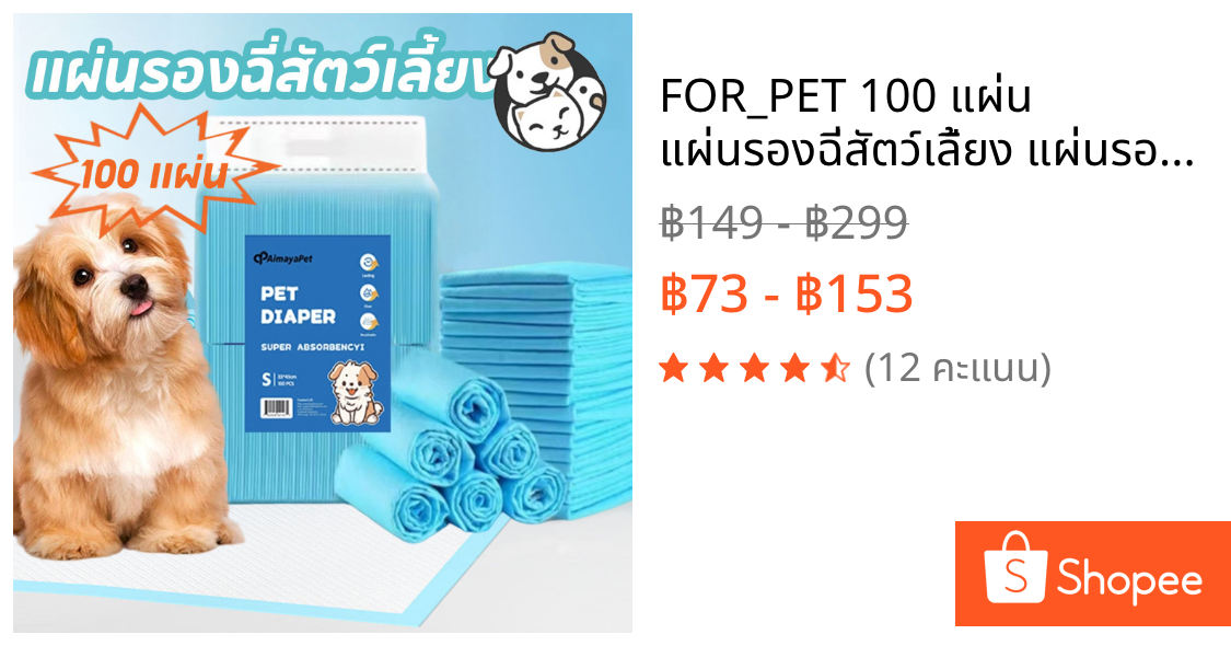 FOR_PET 100 แผ่น แผ่นรองฉี่สัตว์เลี้ยง แผ่นรองฉี่แมว แผ่นรองฉี่สุนัข ช่วยฝึกขับถ่าย ซึมซับได้ดี กักเก็บกลิ่น