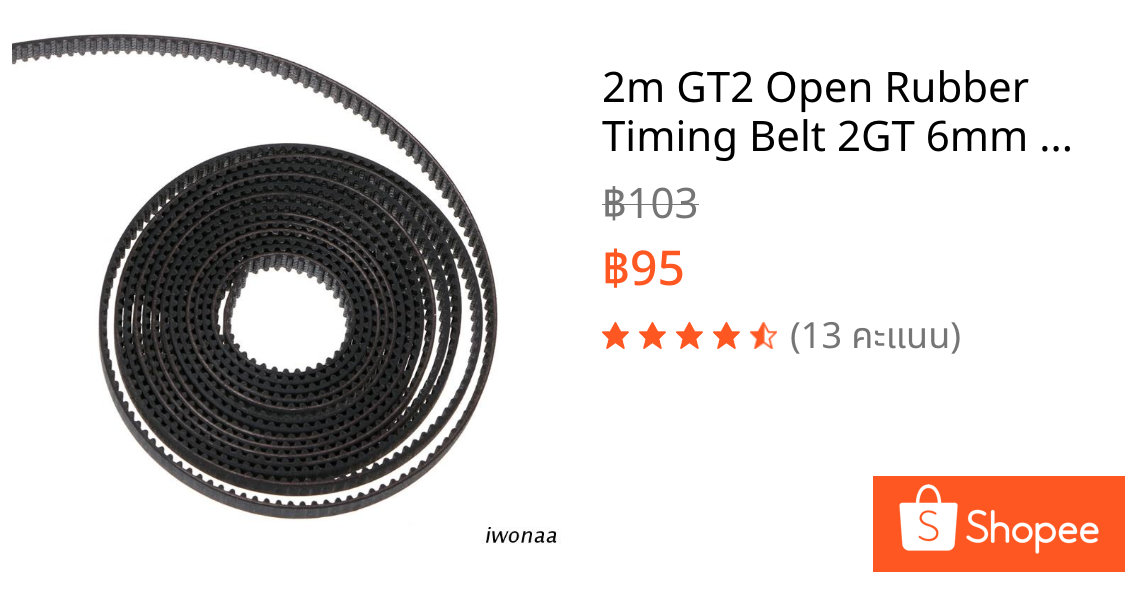 2m GT2 Open Rubber Timing Belt 2GT 6mm Width For CNC  Printer Reprap for Prusa