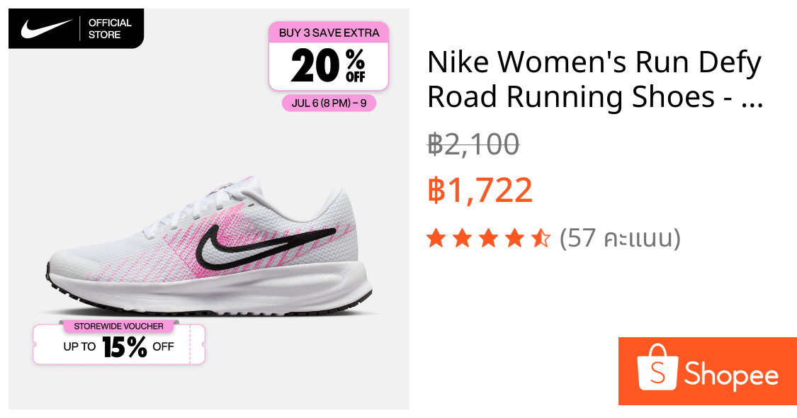 Nike Women's Run Defy Road Running Shoes - White [HM9593-106]