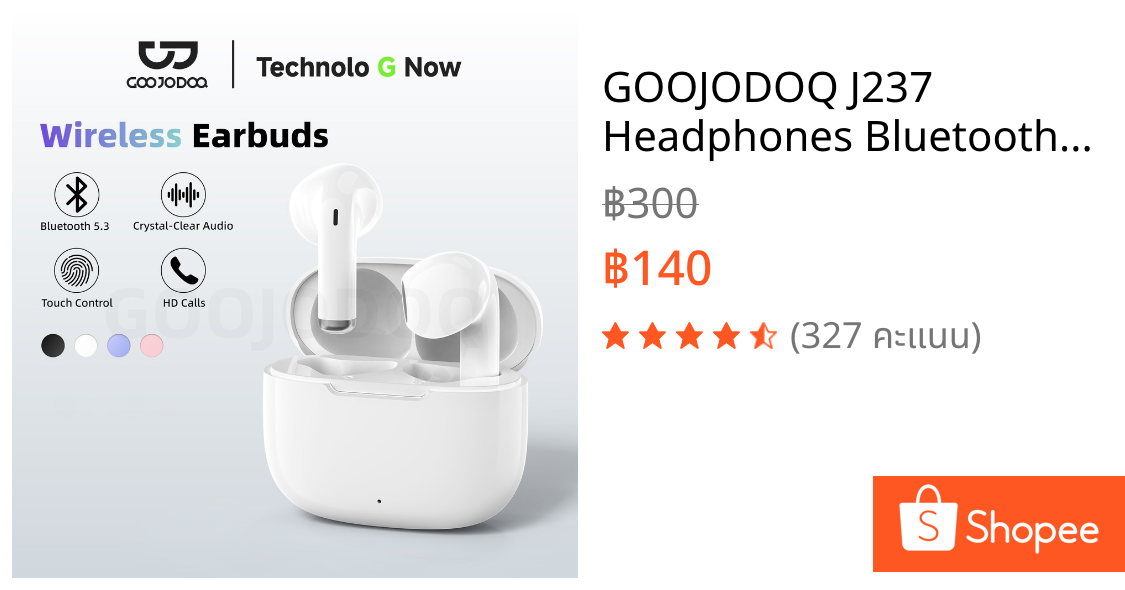 GOOJODOQ J237 Headphones Bluetooth 5.3 Stable Connection Immersive Audio Experience Low Latency Audio-Video Sync