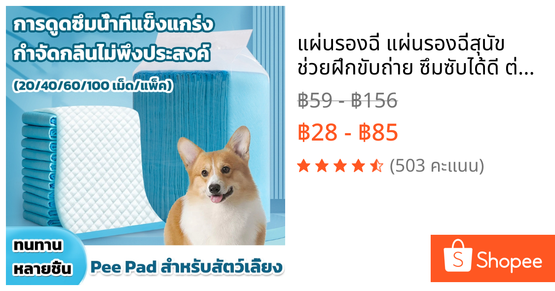 แผ่นรองฉี่ แผ่นรองฉี่สุนัข ช่วยฝึกขับถ่าย ซึมซับได้ดี ต่อต้านแบคทีเรีย กักเก็บกลิ่น  แผ่นรองฉี่แมว แผ่นรองฉี่สุนัข