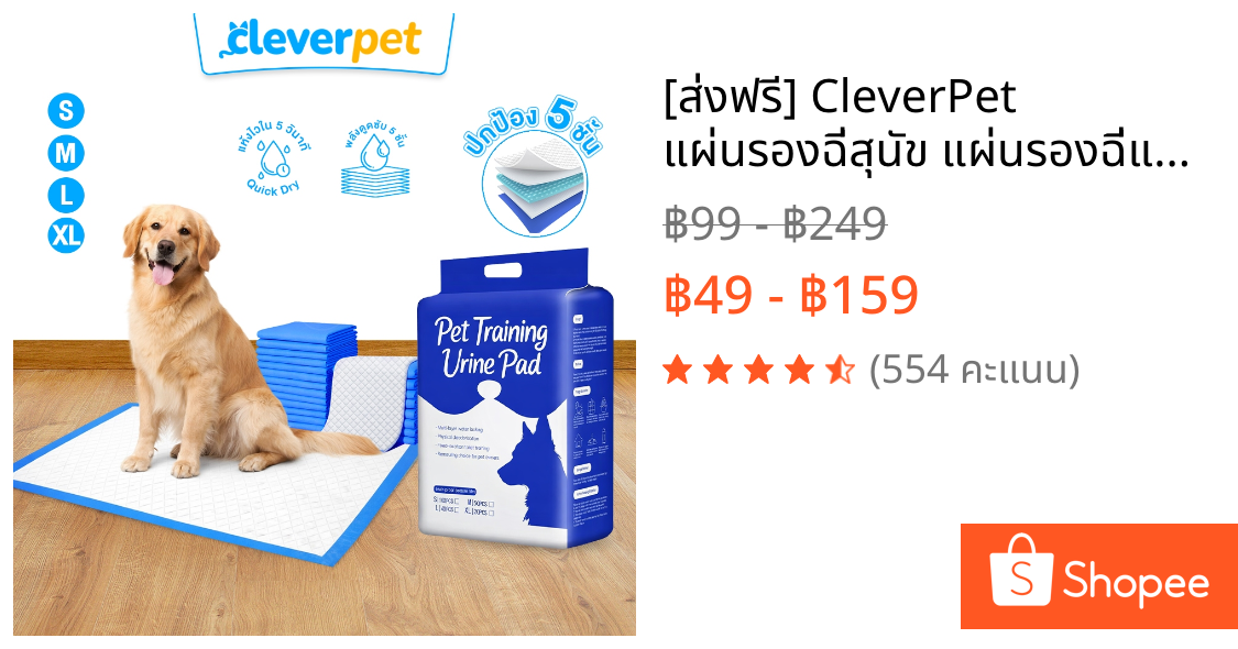 [ส่งฟรี🇹🇭] CleverPet แผ่นรองฉี่สุนัข แผ่นรองฉี่แมว Dog Training Pad