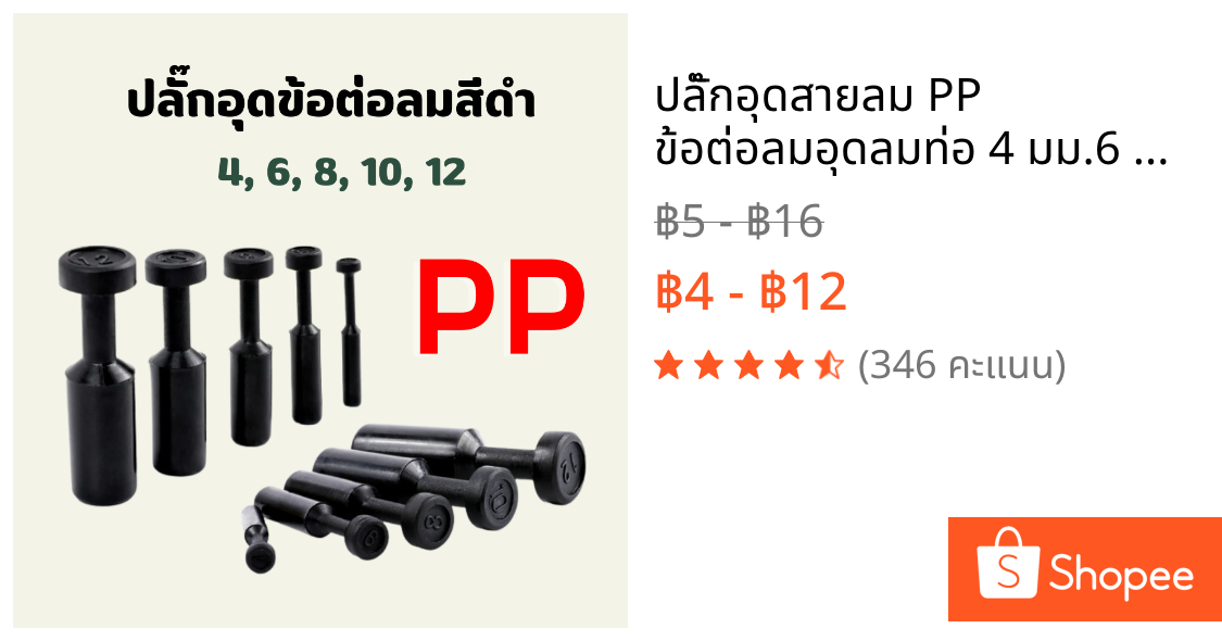 ปลั๊กอุดสายลม PP ข้อต่อลมอุดลมท่อ 4 มม.6 มม.8 มม.10 มม.12 มม. ขั้วต่อปิดผนึกท่ออากาศ จุกปิด พร้อมส่ง