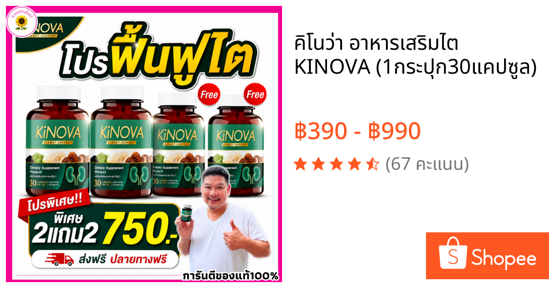 คิโนว่า อาหารเสริมไต KINOVA (1กระปุก30แคปซูล)