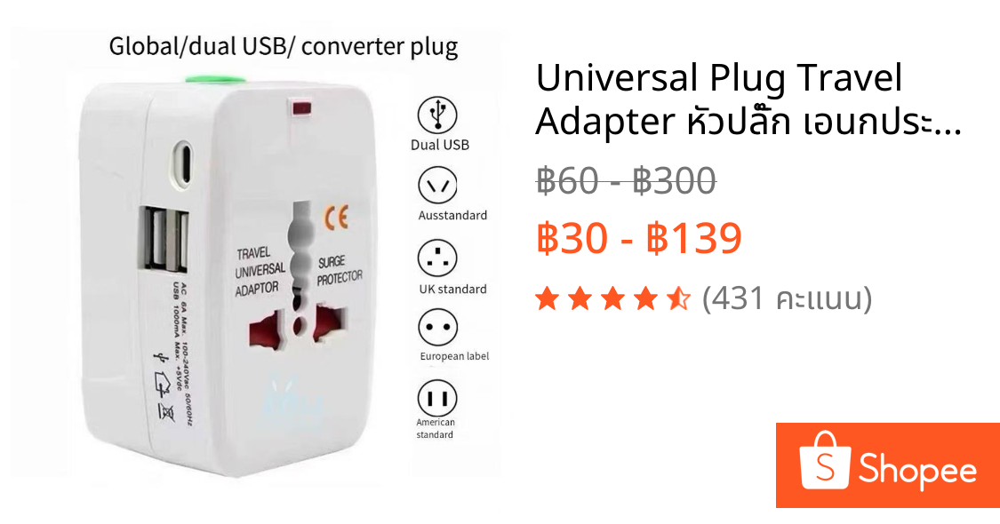 Universal Plug Travel Adapter หัวปลั๊ก เอนกประสงค์