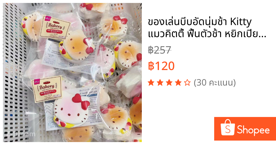 ของเล่นบีบอัดนุ่มช้า Kitty แมวคิตตี้ ฟื้นตัวช้า หยิกเปียก ขวัญสวย