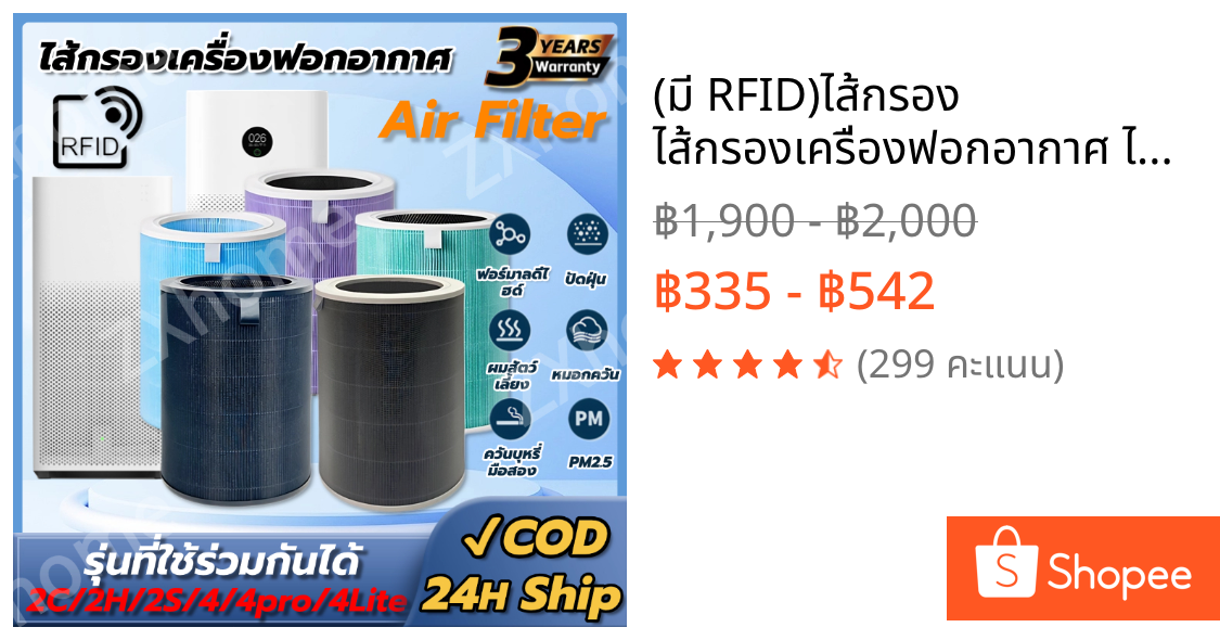 (มี RFID)ไส้กรอง ไส้กรองเครื่องฟอกอากาศ ไส้กรองอากาศ Xiao Mi Air Purifier Filter สำหรับ Mi 1 2S 2C 2H Pro 3C 3H 4 4Pro