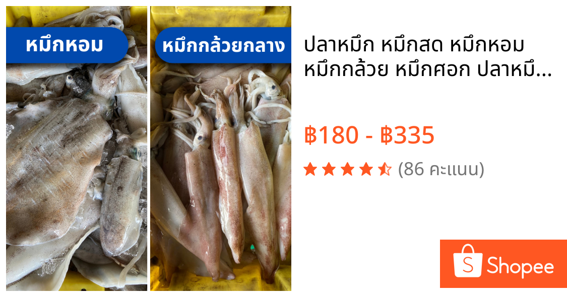 ปลาหมึก หมึกสด หมึกหอม หมึกกล้วย หมึกศอก ปลาหมึกสด มีนามีปลา อาหารทะเล สด ไม่แช่สารเคมี