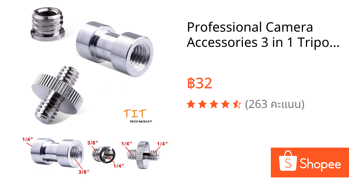 Professional Camera Accessories 3 in 1 Tripod Head Monopod Screw kit 1/4 3/8 Photographic Studio Accessories