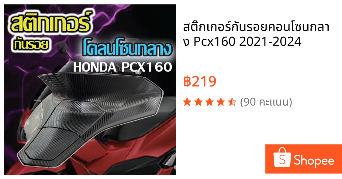 สติ๊กเกอร์กันรอยคอนโซนกลาง Pcx160 2021-2024
