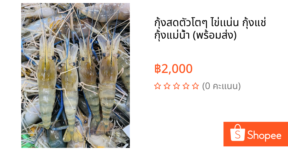 กุ้งสดตัวโตๆ ไข่เเน่น กุ้งแช่ กุ้งแม่น้ำ (พร้อมส่ง)