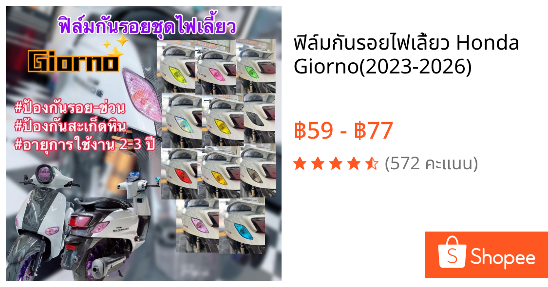 ฟิล์มกันรอยไฟเลี้ยว Honda Giorno(2023-2026)
