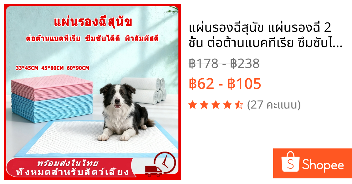 🐾 แผ่นรองฉี่สุนัข แผ่นรองฉี่ 2 ชั้น ต่อต้านแบคทีเรีย ซึมซับไดีดี แผ่นรองฉี่สำหรับสัตว์เลี้ยง ผิวสัมผัสดี ถาดรองฉี่สุนัข