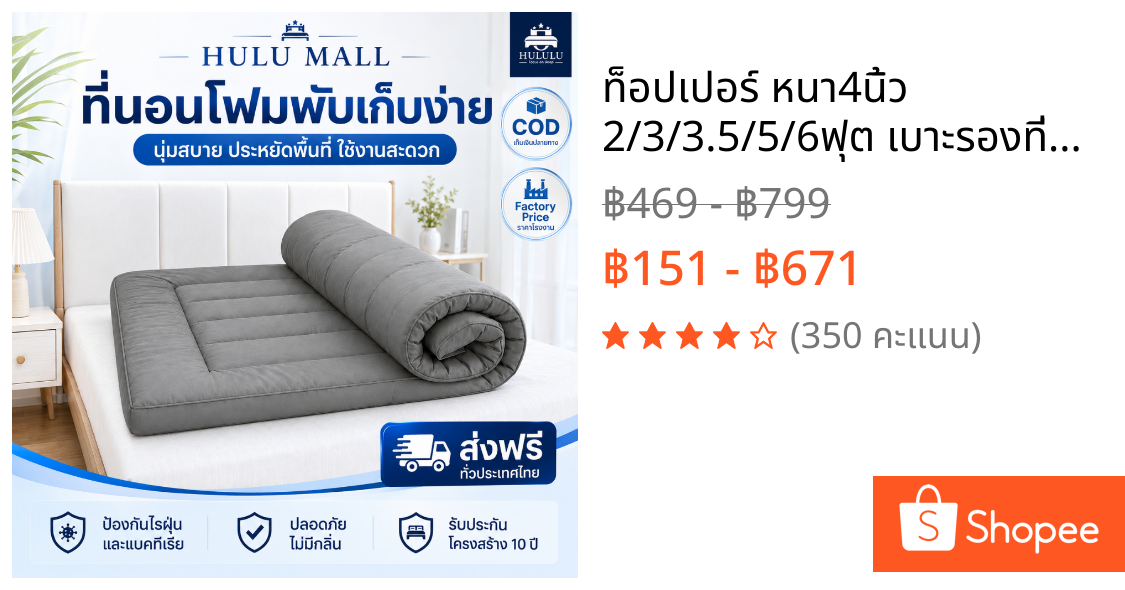 ท็อปเปอร์ หนา4นิ้ว 2/3/3.5/5/6ฟุต เบาะรองที่นอนขนห่านเทียม รุ่นหนาพิเศษ นุ่มนอนสบาย กันไรฝุ่น