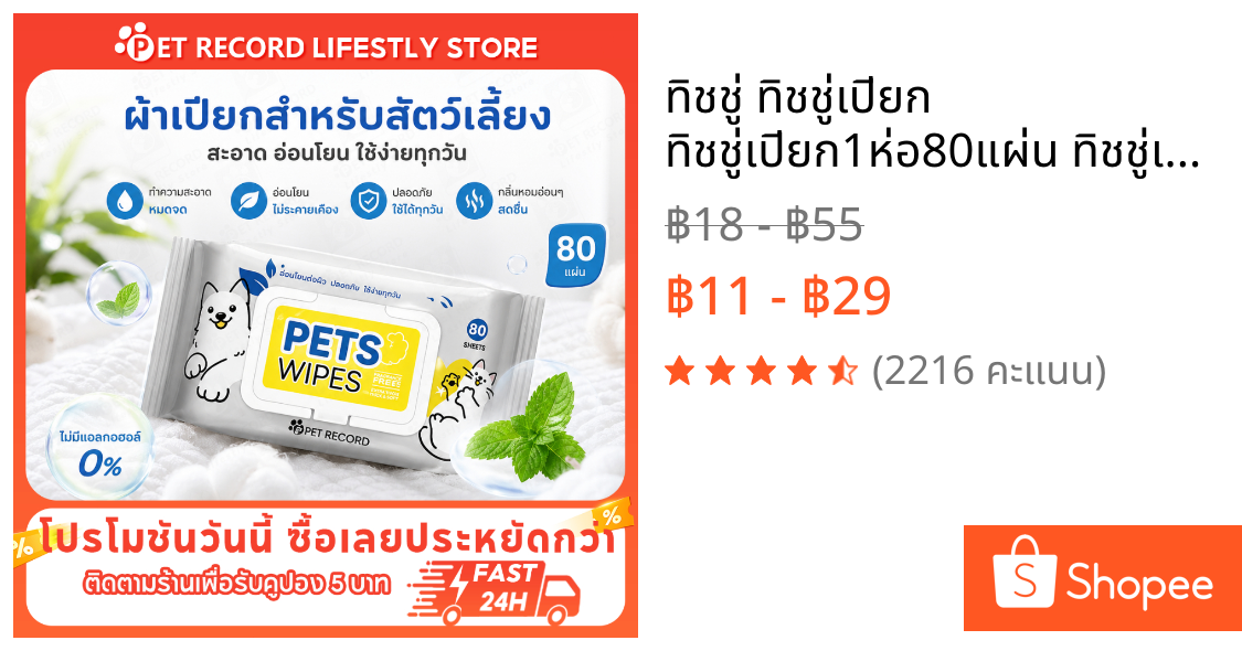 ทิชชู่ ทิชชู่เปียก ทิชชู่เปียก1ห่อ80แผ่น ทิชชู่เปียกพกพา ของใช้สัตว์เลี้ยงของใช้แมวทาสหมาทาสแมว