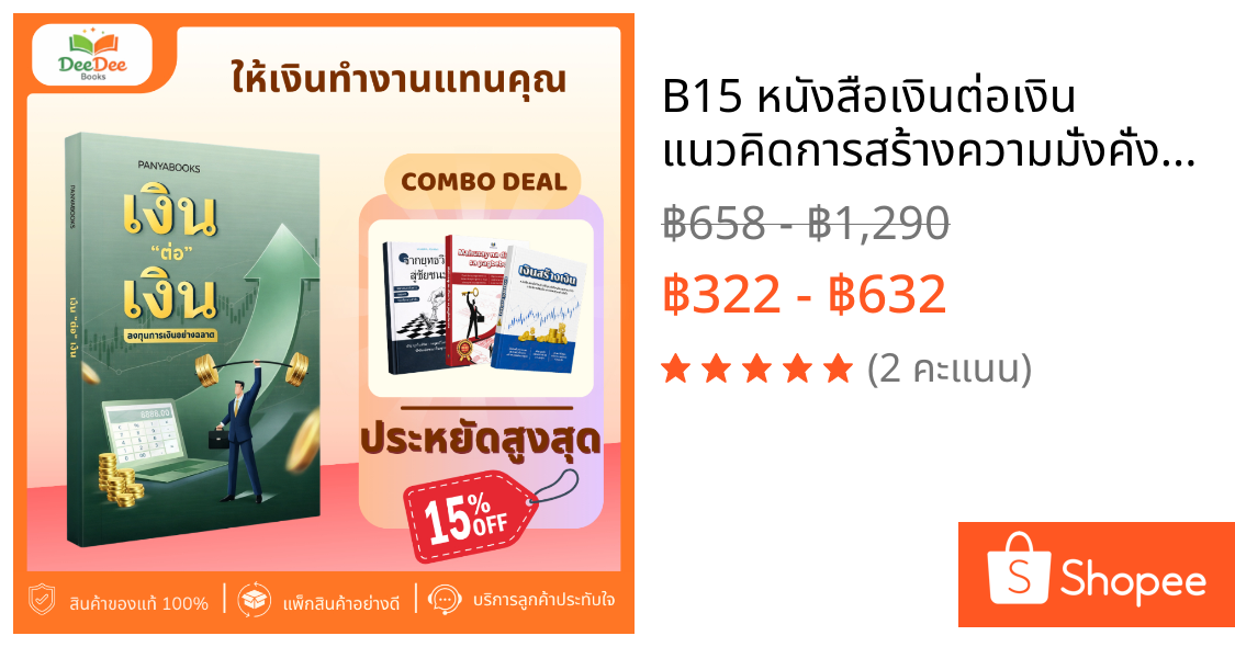B15 หนังสือเงินต่อเงิน แนวคิดการสร้างความมั่งคั่ง วางแผนการเงินและเทคนิคการลงทุนเพื่อสร้างรายได้ระยะยาว