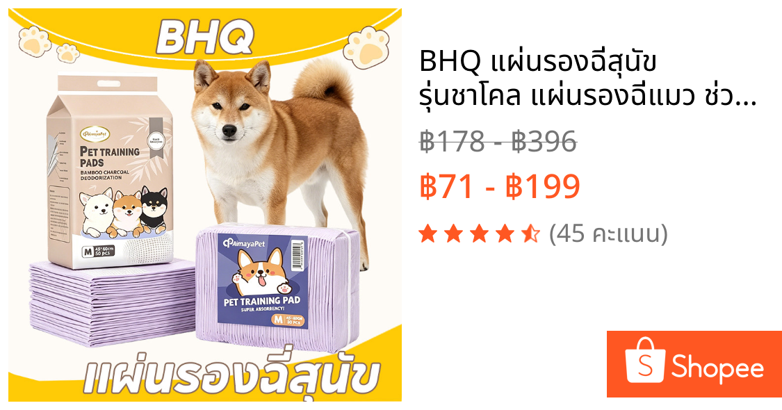 BHQ แผ่นรองฉี่สุนัข รุ่นชาโคล แผ่นรองฉี่แมว ช่วยฝึกขับถ่าย การดูดซับน้ำ6ชั้น ระงับกลิ่นได้ดี