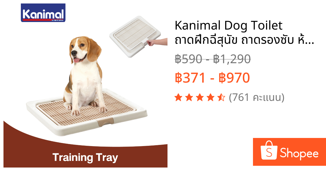 Kanimal Dog Toilet ถาดฝึกฉี่สุนัข ถาดรองซับ ห้องน้ำสุนัข รุ่นเปิดฝาบน สำหรับสุนัขพันธุ์กลาง-ใหญ่ Size M,L,XL