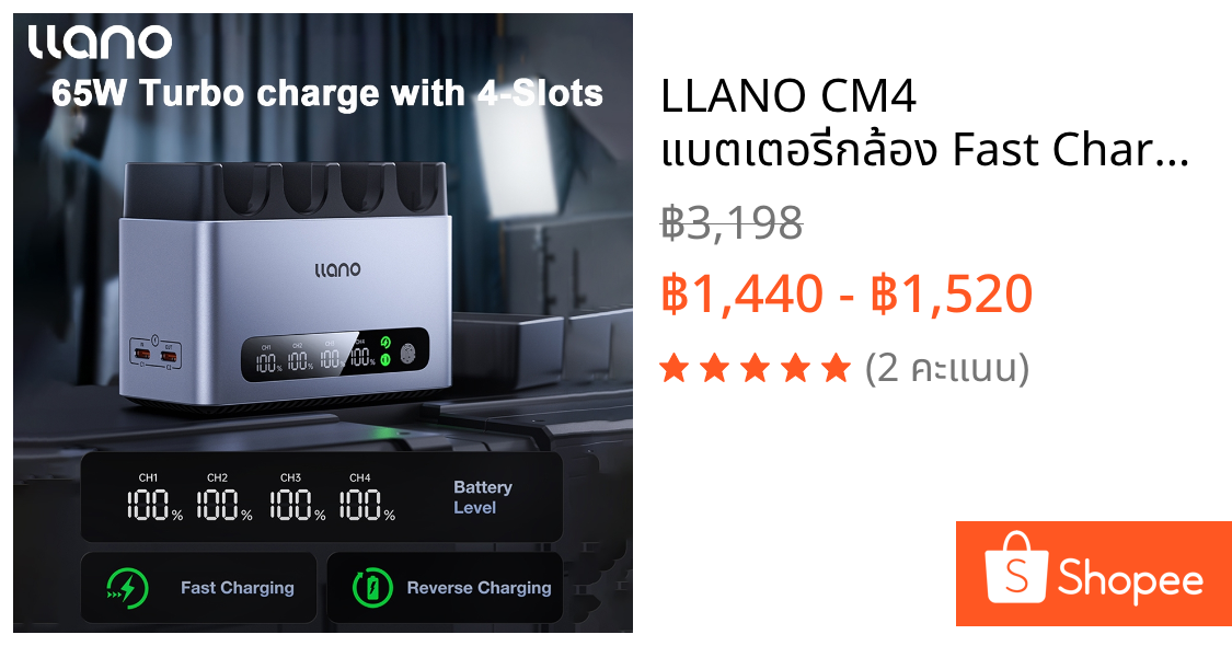 LLANO CM4 แบตเตอรี่กล้อง Fast Charging กล่อง 65W Turbo charger 4-Slot สําหรับ NP-FZ100/ EN-EL15C