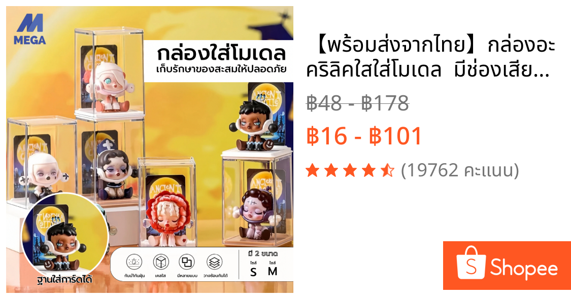 【พร้อมส่งจากไทย】กล่องอะคริลิคใสใส่โมเดล  มีช่องเสียบเสียบการ์ดได้  กล่องเก็บโมเดล  กล่องใส่ตุ๊กตาสำหรับโชว์