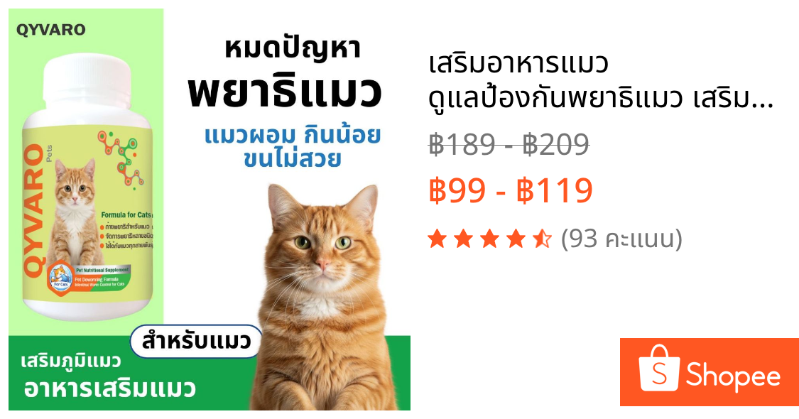เสริมอาหารแมว ดูแลป้องกันพยาธิแมว เสริมภูมิ ดูแลสุขภาพแมว
