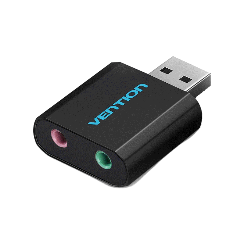 [ส่งไวจากไทย] Vention การ์ดเสียงสเตอริโอ และไมโครโฟน 3.5 มม. สีดำ USB เป็นเสียง คอมพิวเตอร์ เชื่อมต่อกับไมโครโฟนของชุดหูฟัง
