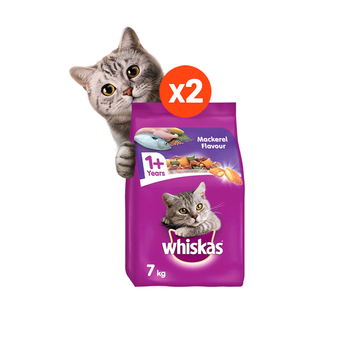 [ขายดี] อาหารแมวโต WHISKAS (2 แพ็ก) - 7 กก. - โภชนาการครบถ้วนและสมดุลสำหรับแมวอายุ 1 ปีขึ้นไป