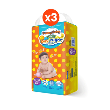 โปรโมชั่น : Low Price S-3XL รวม 3 แพ็ค Sunny Baby FREELY DayNight Pants S-XXXL x3แพ็ค ผ้าอ้อมเด็ก ราคาถูกที่สุด ซันนี่เบบี้ Freely เดย์ไนท์ แบบกางเกง ผ้าอ้อมสำเร็จรูป แพมเพิสเด็กยกลังราคาถูก