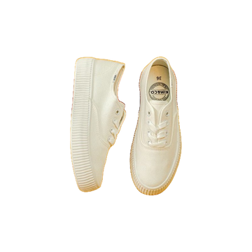โปรโมชั่น : KimCo. รองเท้าผู้หญิง รองเท้าผ้าใบ กันน้ำ เสริมส้ม รุ่น KF013W - WHITE สีขาว