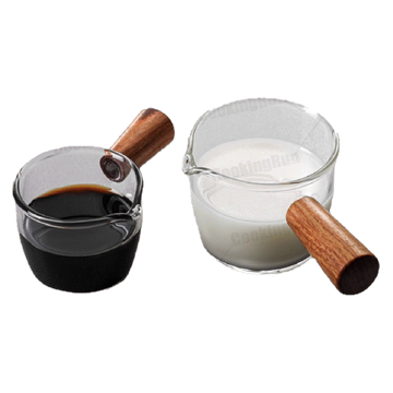 💥ส่งฟรี💥แก้วตวง Cookingrun แก้วตวงใสด้ามไม้ แก้วตวงกาแฟ แก้วตวงกาแฟร้อน แก้วตวง ชง กาแฟ 45 ml / 75 ml / 120 ML