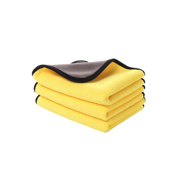 โปรโมชั่น : 2ชิ้น2บาทผ้าไมโครไฟเบอร์ 3D เกรดพรีเมี่ยม หนานุ่ม ซับน้ำไวสีเหลืองเทา 30x30cm