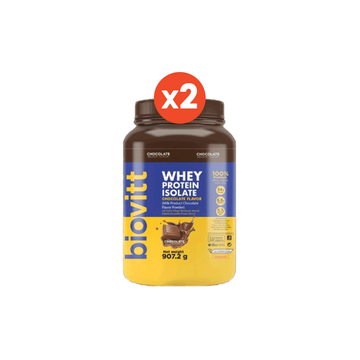 โปรโมชั่น : 2กระปุก ช็อค Biovitt Whey Chocolate isolate เวย์โปรตีน รสช็อกโกแลต ไบโอวิต เพิ่มกล้าม ลดไขมันเหมาะกับทุกเพศ โปรตีน 35