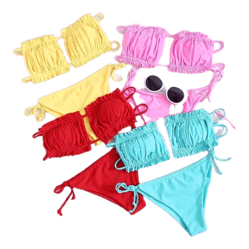 โปรโมชั่น : ชุดว่ายน้ำ ทูพีช แวกอกดาวิ อกจีบแวกอกได้ตามใจชอบ สามารถรูดมาติดกันได้ มีฟองน้ำ พร้อมส่ง