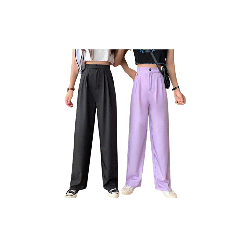 Code : SMEDDAY44 YH#561กางเกงเอวสูงขายาวทรงตรง สีพาสเทลมาแรง ผ้าทึบทิ้งตัวใส่สบายมาก
