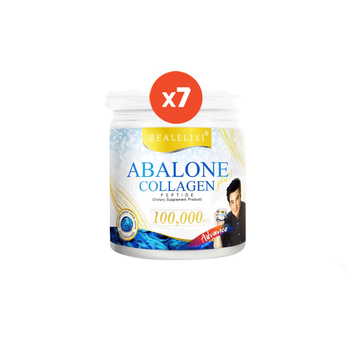 Real Elixir Abalone Collagen Advance อาบาโลน คอลลาเจนเปปไทด์ เพิ่มเเคลเซียมนาโน ผสม หอยเป๋าฮื้อ สูตร Advance 7 กระปุก
